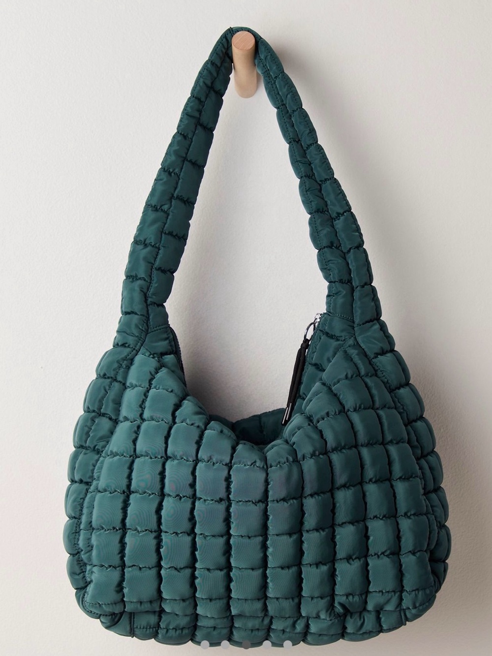 Free People Quilted Teal Shoulder Bag with Pins - Picture 3 of 6